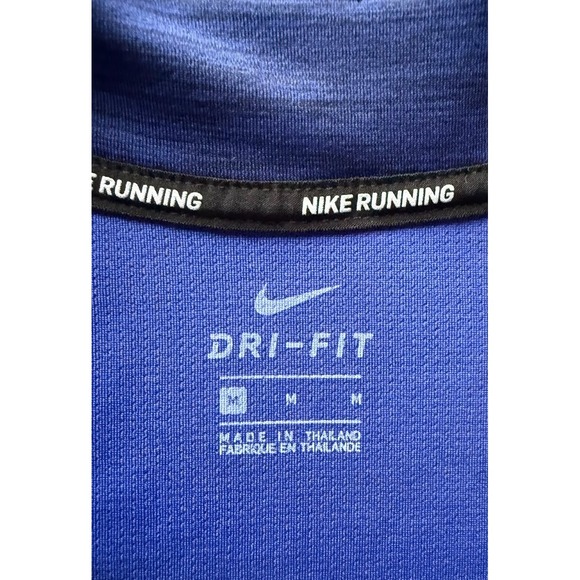 Nike Dri Fit Sweatshirt Women Medium Blue 1/4 Zip Long Sleeve High Neck Running - Picture 12 of 16